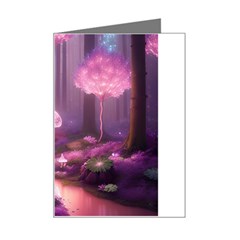 Trees Forest Landscape Nature Neon Mini Greeting Card