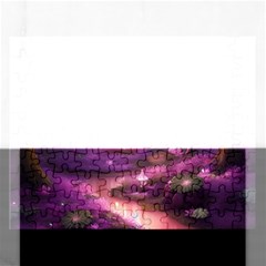 Trees Forest Landscape Nature Neon Rectangular Jigsaw Puzzl by Bangk1t