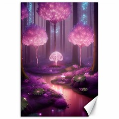 Trees Forest Landscape Nature Neon Canvas 20  X 30 