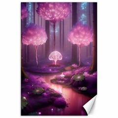 Trees Forest Landscape Nature Neon Canvas 24  X 36 