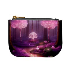 Trees Forest Landscape Nature Neon Mini Coin Purse