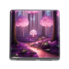 Trees Forest Landscape Nature Neon Memory Card Reader (square 5 Slot)