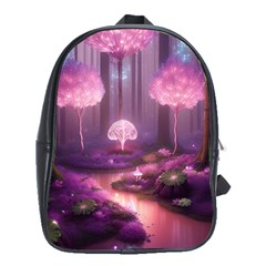 Trees Forest Landscape Nature Neon School Bag (xl) by Bangk1t