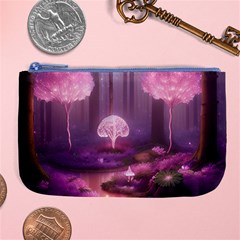 Trees Forest Landscape Nature Neon Large Coin Purse by Bangk1t