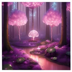 Trees Forest Landscape Nature Neon Wooden Puzzle Square