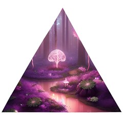 Trees Forest Landscape Nature Neon Wooden Puzzle Triangle