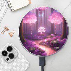 Trees Forest Landscape Nature Neon Wireless Fast Charger(white) by Bangk1t