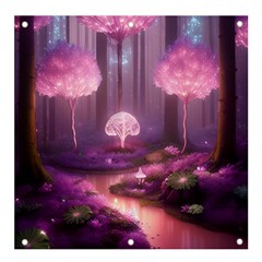 Trees Forest Landscape Nature Neon Banner And Sign 4  X 4  by Bangk1t