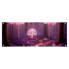 Trees Forest Landscape Nature Neon Banner And Sign 8  X 3  by Bangk1t