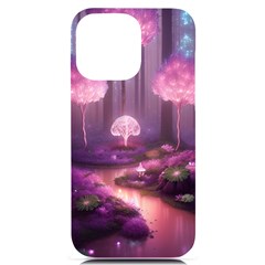 Trees Forest Landscape Nature Neon Iphone 14 Pro Max Black Uv Print Case by Bangk1t