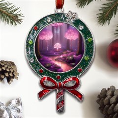 Trees Forest Landscape Nature Neon Metal X mas Lollipop With Crystal Ornament by Bangk1t