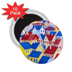 City Houses Cute Drawing Landscape Village 2 25  Magnets (10 Pack)  by Bangk1t