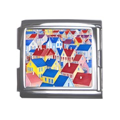 City Houses Cute Drawing Landscape Village Mega Link Italian Charm (18mm)