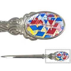 City Houses Cute Drawing Landscape Village Letter Opener by Bangk1t