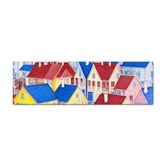 City Houses Cute Drawing Landscape Village Sticker (bumper) by Bangk1t