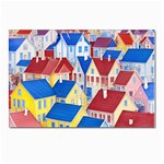 City Houses Cute Drawing Landscape Village Postcard 4 x 6  (Pkg of 10) Front