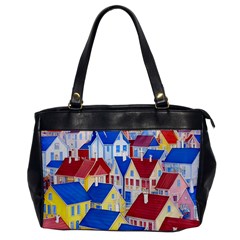 City Houses Cute Drawing Landscape Village Oversize Office Handbag