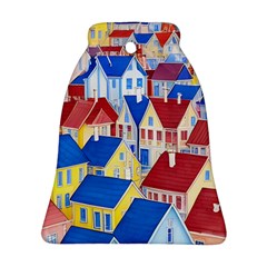 City Houses Cute Drawing Landscape Village Ornament (bell)