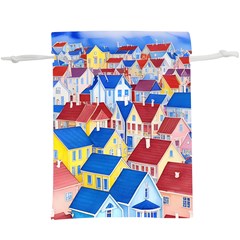 City Houses Cute Drawing Landscape Village Lightweight Drawstring Pouch (xl) by Bangk1t