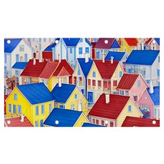 City Houses Cute Drawing Landscape Village Banner And Sign 7  X 4  by Bangk1t