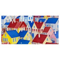 City Houses Cute Drawing Landscape Village Banner And Sign 8  X 4  by Bangk1t