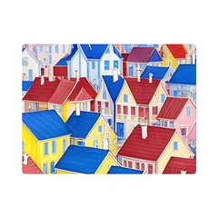 City Houses Cute Drawing Landscape Village Premium Plush Fleece Blanket (mini) by Bangk1t