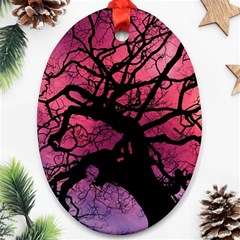 Trees Silhouette Sky Clouds Sunset Ornament (oval) by Bangk1t