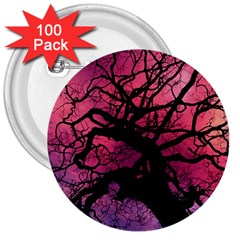 Trees Silhouette Sky Clouds Sunset 3  Buttons (100 Pack)  by Bangk1t