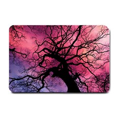 Trees Silhouette Sky Clouds Sunset Small Doormat