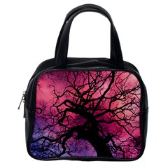 Trees Silhouette Sky Clouds Sunset Classic Handbag (one Side)