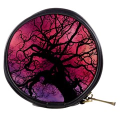 Trees Silhouette Sky Clouds Sunset Mini Makeup Bag