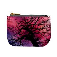 Trees Silhouette Sky Clouds Sunset Mini Coin Purse