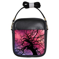 Trees Silhouette Sky Clouds Sunset Girls Sling Bag by Bangk1t