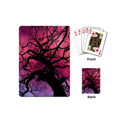 Trees Silhouette Sky Clouds Sunset Playing Cards Single Design (mini)