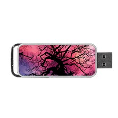 Trees Silhouette Sky Clouds Sunset Portable Usb Flash (two Sides) by Bangk1t