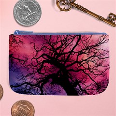 Trees Silhouette Sky Clouds Sunset Large Coin Purse by Bangk1t