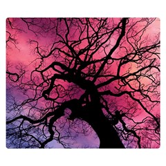 Trees Silhouette Sky Clouds Sunset Premium Plush Fleece Blanket (small) by Bangk1t