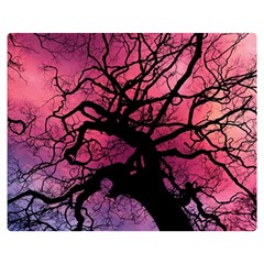 Trees Silhouette Sky Clouds Sunset Premium Plush Fleece Blanket (medium) by Bangk1t