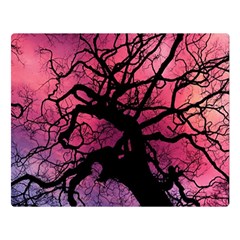 Trees Silhouette Sky Clouds Sunset Premium Plush Fleece Blanket (large) by Bangk1t