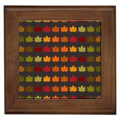 Autumn Fall Leaves Season Background Glitter Art Framed Tile by Bangk1t