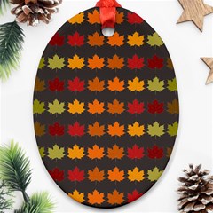 Autumn Fall Leaves Season Background Glitter Art Ornament (oval) by Bangk1t