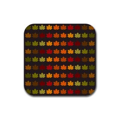 Autumn Fall Leaves Season Background Glitter Art Rubber Coaster (square) by Bangk1t