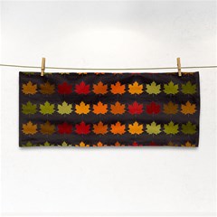 Autumn Fall Leaves Season Background Glitter Art Hand Towel by Bangk1t