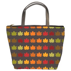 Autumn Fall Leaves Season Background Glitter Art Bucket Bag by Bangk1t