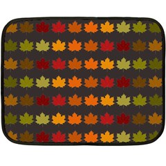 Autumn Fall Leaves Season Background Glitter Art Fleece Blanket (mini) by Bangk1t