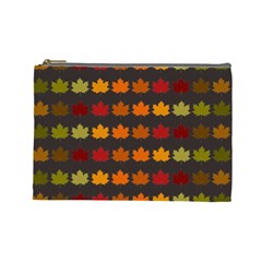 Autumn Fall Leaves Season Background Glitter Art Cosmetic Bag (large) by Bangk1t