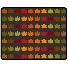 Autumn Fall Leaves Season Background Glitter Art Fleece Blanket (medium) by Bangk1t