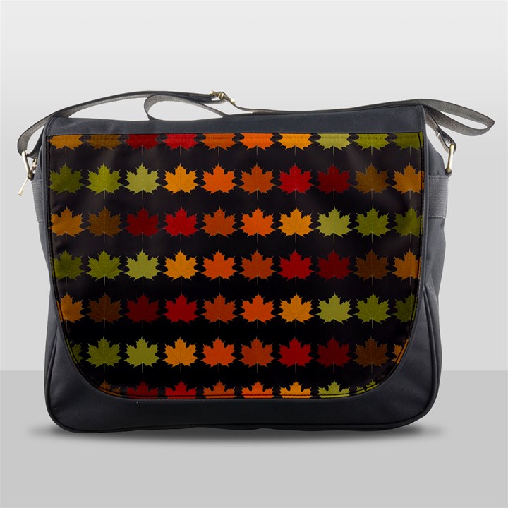 Autumn Fall Leaves Season Background Glitter Art Messenger Bag