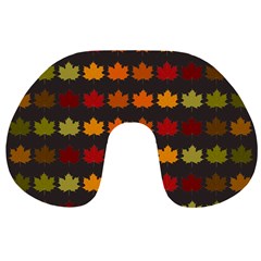 Autumn Fall Leaves Season Background Glitter Art Travel Neck Pillow by Bangk1t