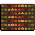 Autumn Fall Leaves Season Background Glitter Art Two Sides Fleece Blanket (Medium) 58.8 x47.4  Blanket Back